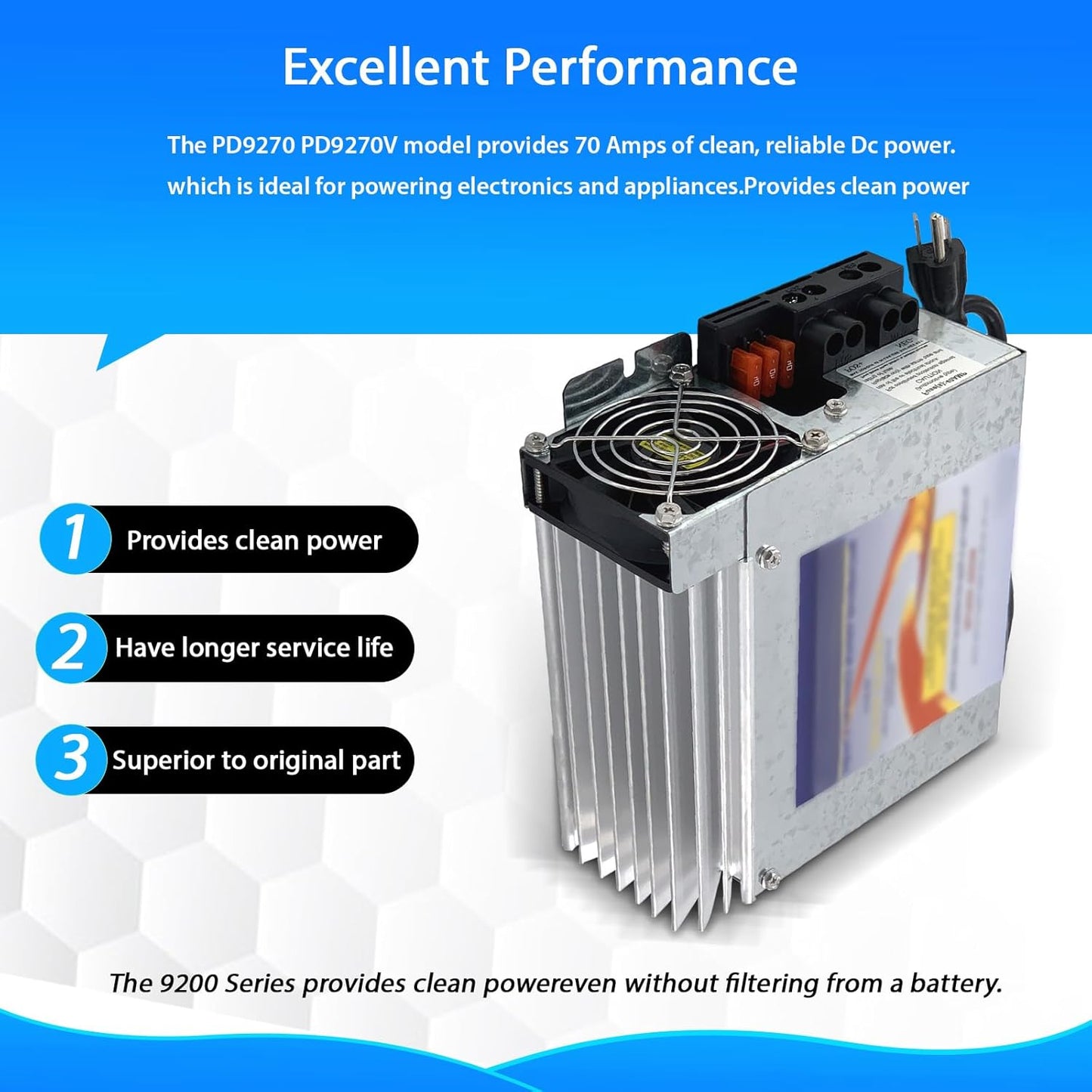 MINJIANG RV Power Converter, PD9270 PD9270V 70Amp RV Inverter Converter Charger with Charge Wizard Inteli-Power 9200 Series Converter/Charger for RV Camper Caravans 120V to 12V