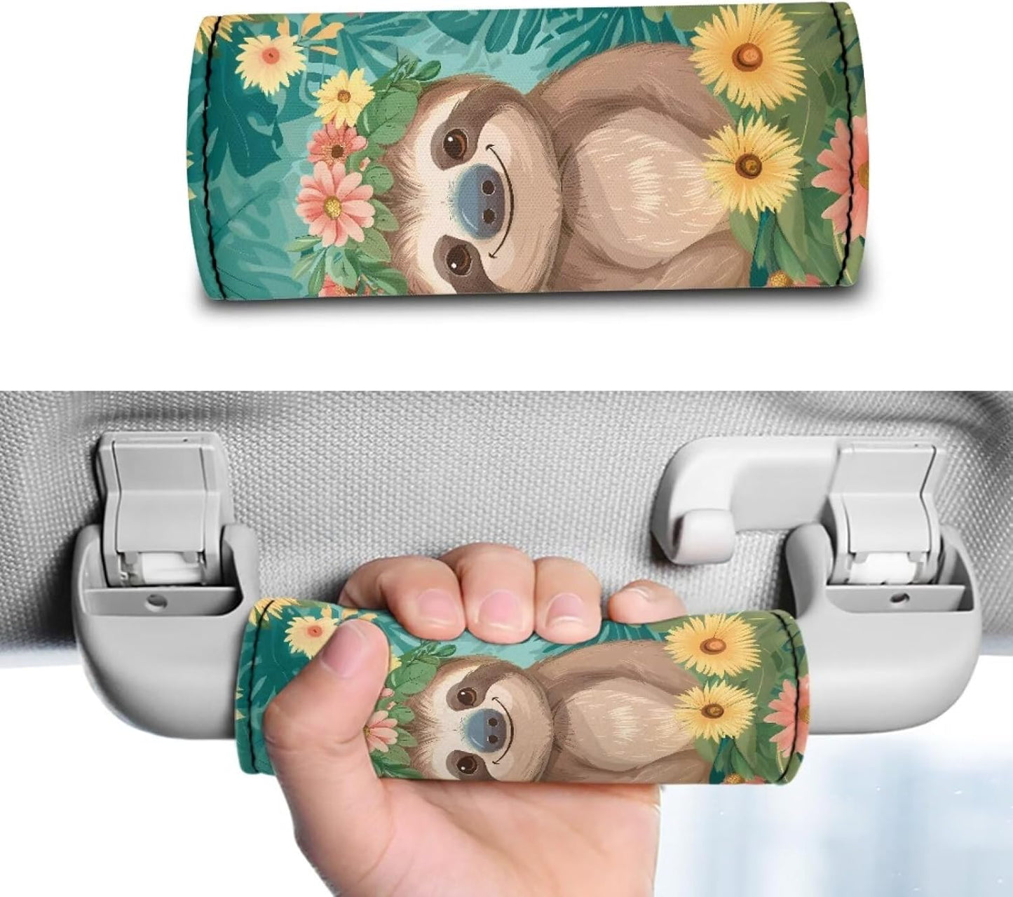 Sloth Luggage Identifiers for Suitcases 2 Pcs Flower Suitcase Protecton Sleeves Cover Portable Luggage Handle Wraps Neoprene Comfortable