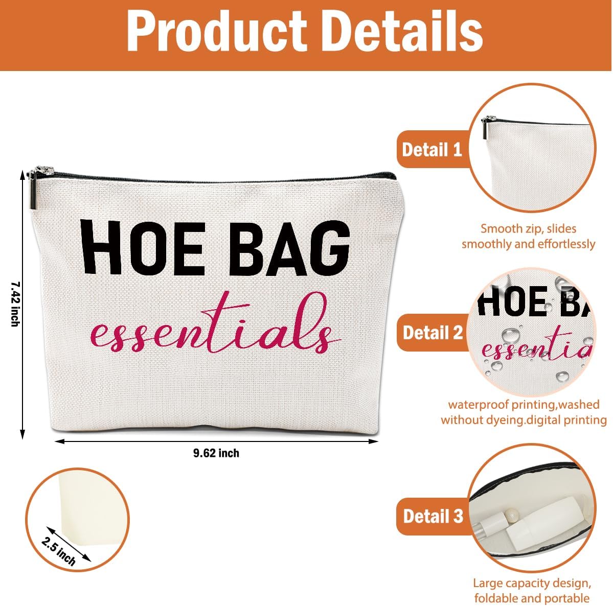 White Elephant Gifts, 2 PCS Funny Gifts for Women Makeup Bag, Birthday Fun Hostess Gift for Women Girls Friends Cosmetic Bags Gag Gifts Girls Weekend Overnight Makeup Funny Travel Pouch, Black White