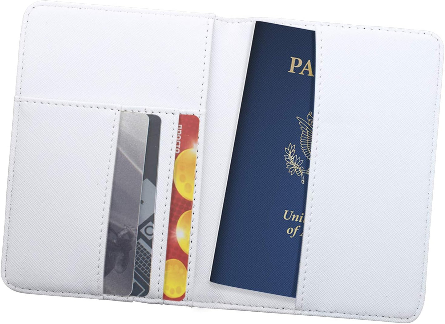Frienda 2 Pieces Bridal Passport Covers Holder Waterproof Leather Holder Covers Travel Wallet Passport Case for Women and Men