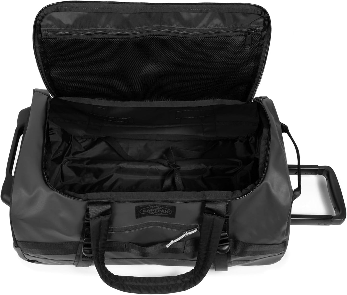 Eastpak Duffel Pack Wheel L – 90L Wheeled Duffel with Telescopic Handle, Convertible Backpack Straps, Weatherproof Finish & Gear Loops