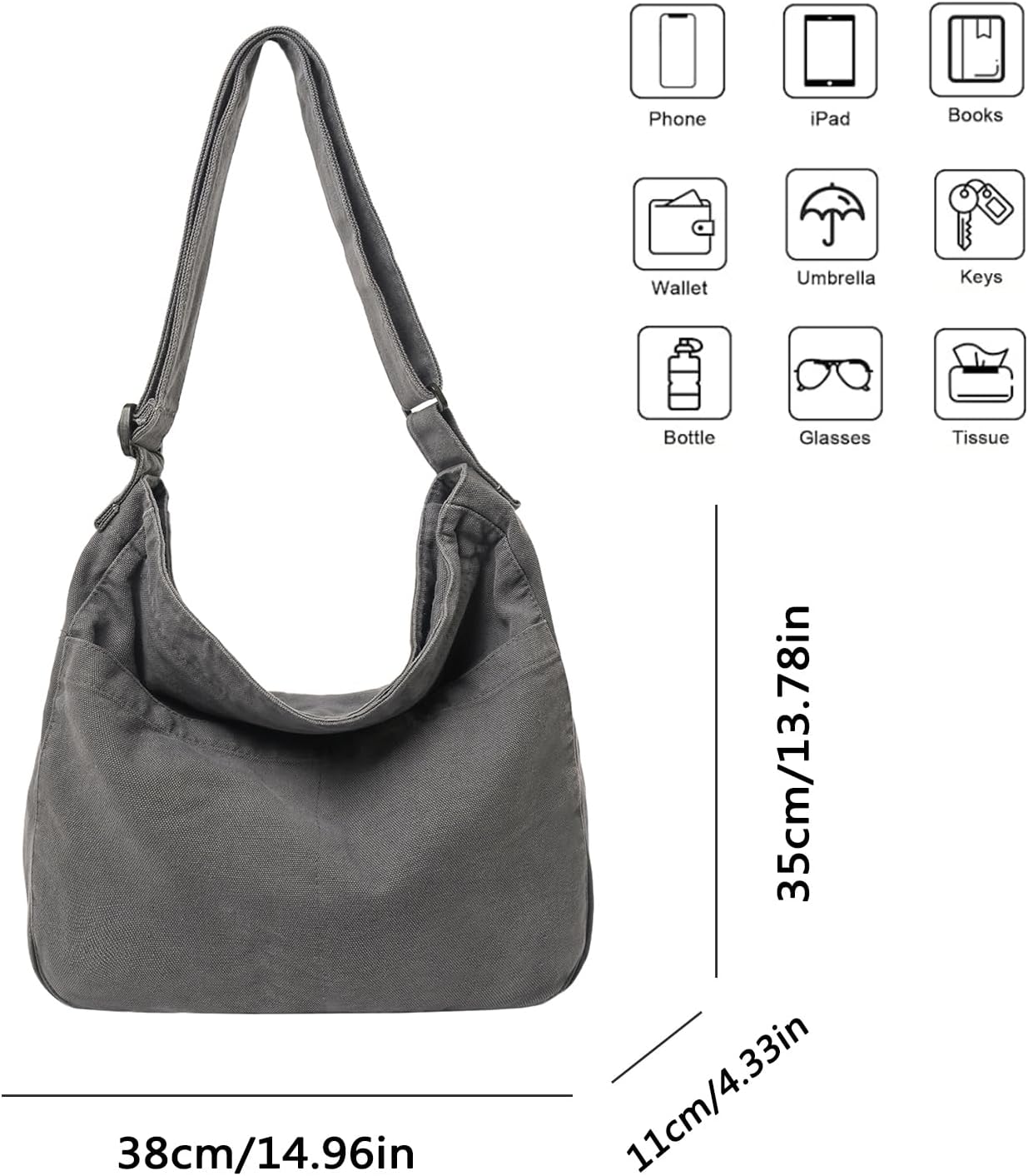 Canvas Messenger Bags for Women Crossbody Bag for School Hobo Men Cute Large Shoulder Lightweight