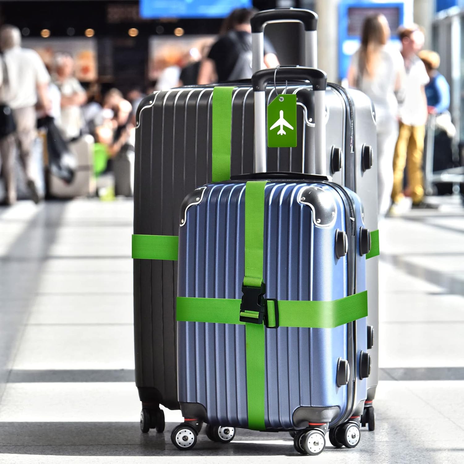 Weewooday 8 Pcs Luggage Straps Suitcase Tags Set for TSA Approved, 4 Travel Adjustable Suitcase