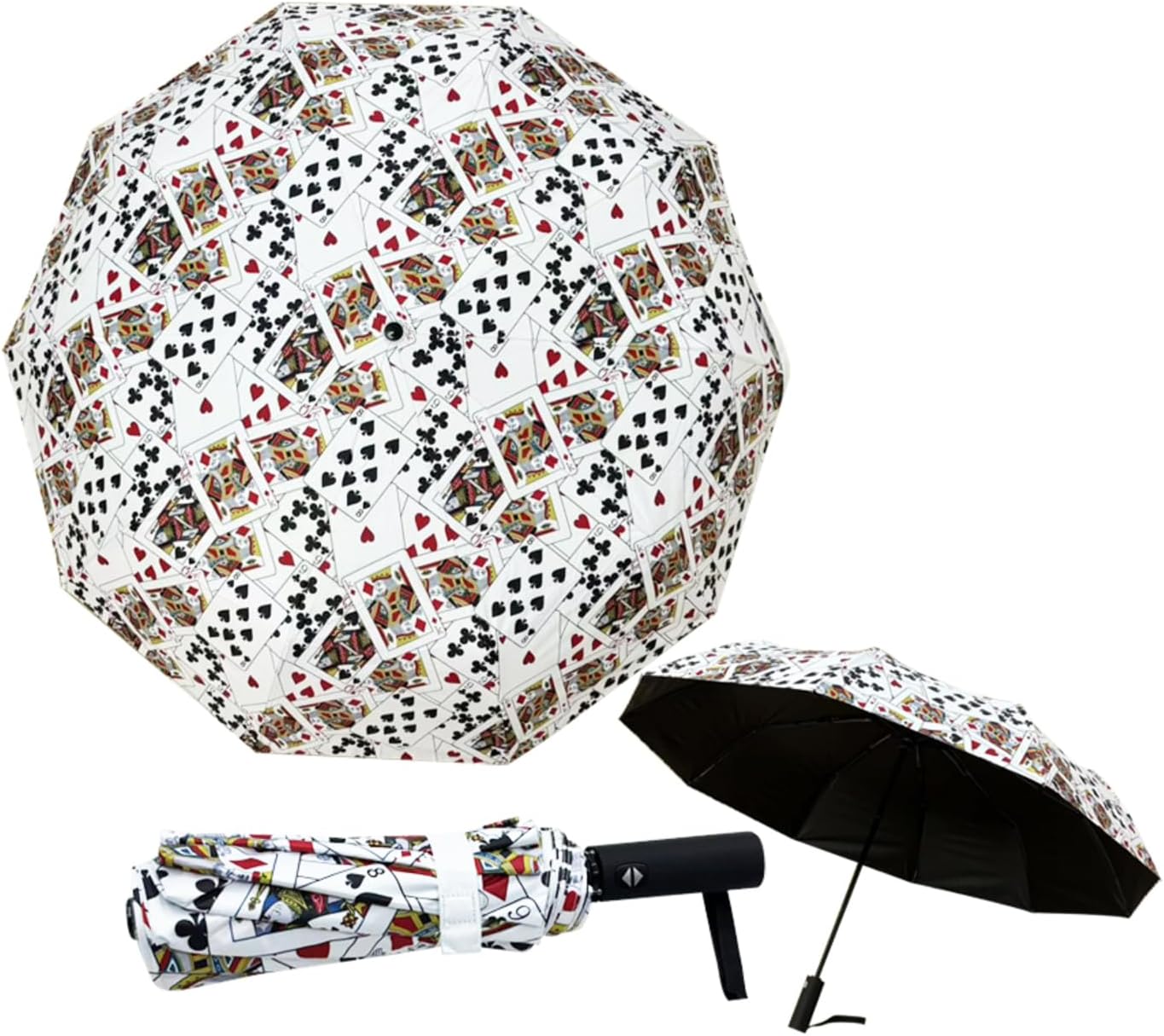Windproof Travel Automatic Umbrella, 10 Ribs, Rainproof Foldable, Uv-Resistant, Portable