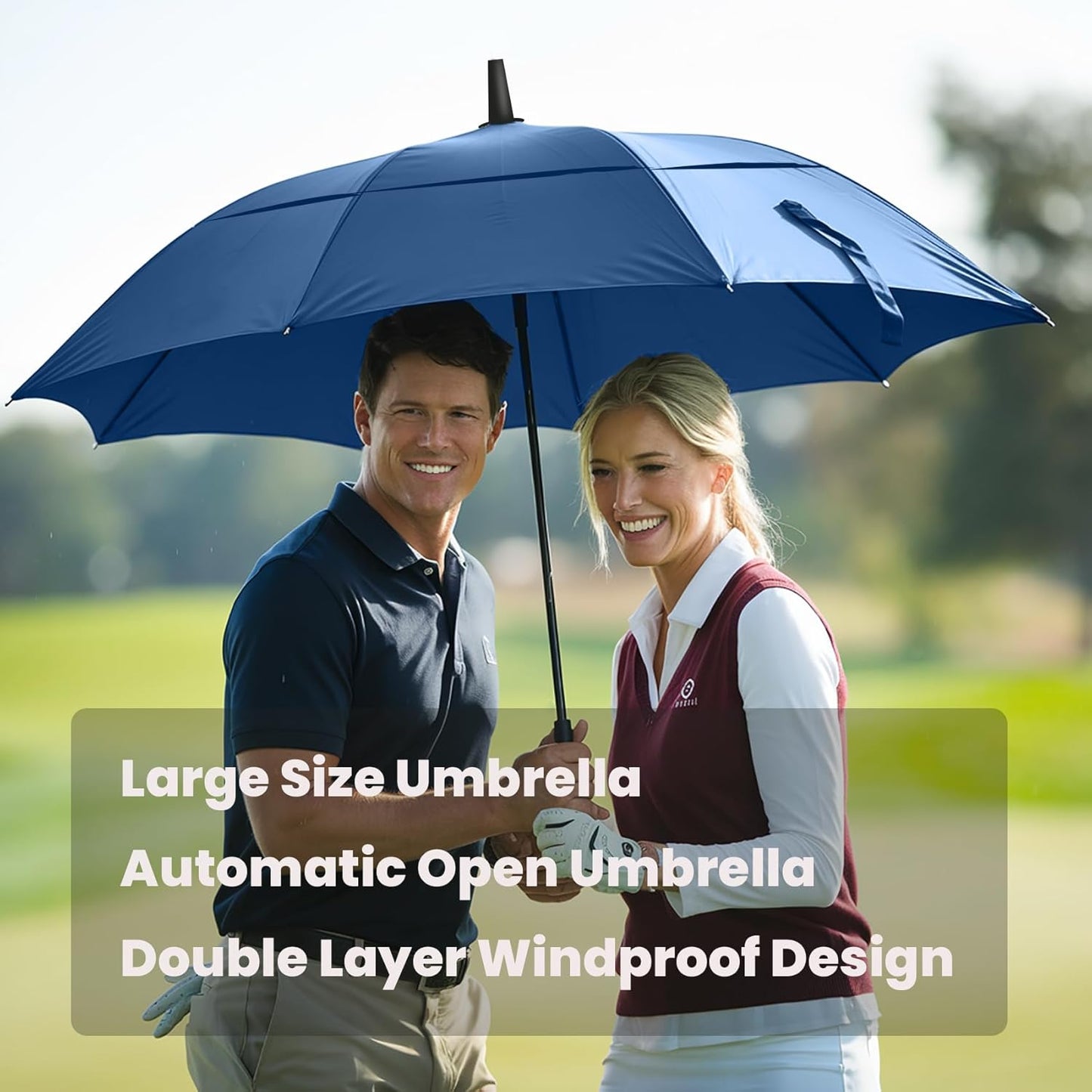 MRTLLOA Extra Large Golf Umbrella, 54/62/68/72 Inch Automatic Open, Oversize Double Canopy Vented