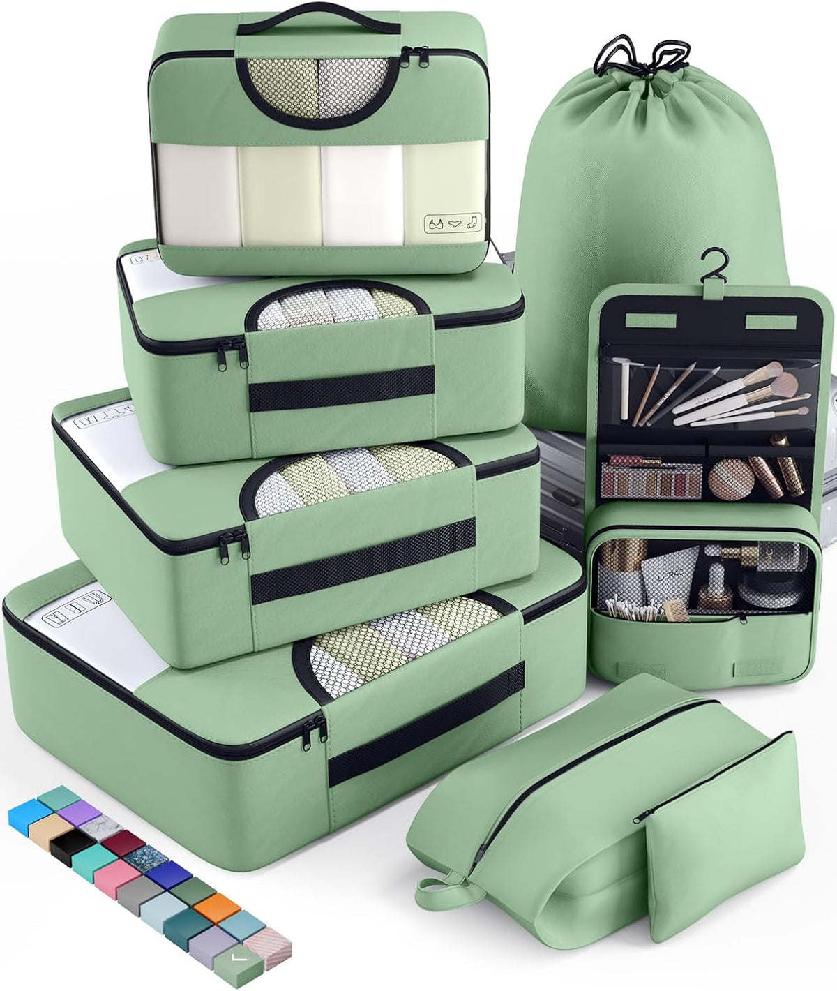 Veken 8 Set Packing Cubes for Travel Essentials, Suitcase Organizer Bags in 4 Sizes, Carry-On
