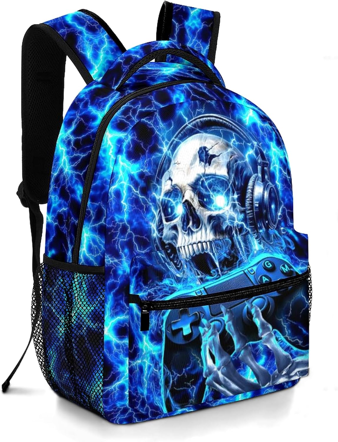 Backpack for Kids Game School Backpack for Boys Children Teens Elementary Middle School Students Kids' Backpacks Ages 6-18 Video Game Skull Bookbag Travel Back Pack