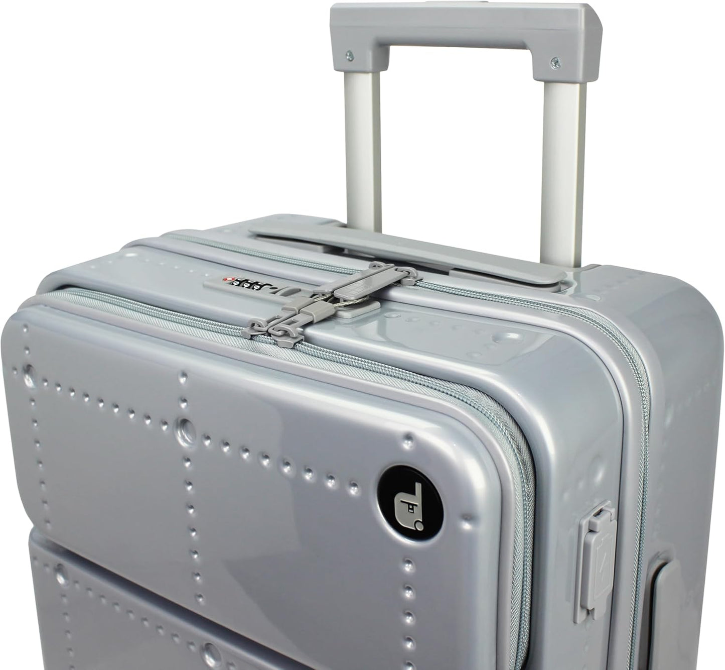 World Traveler Dejuno Smart 20-Inch Carry-On Luggage with USB Ports - Silver