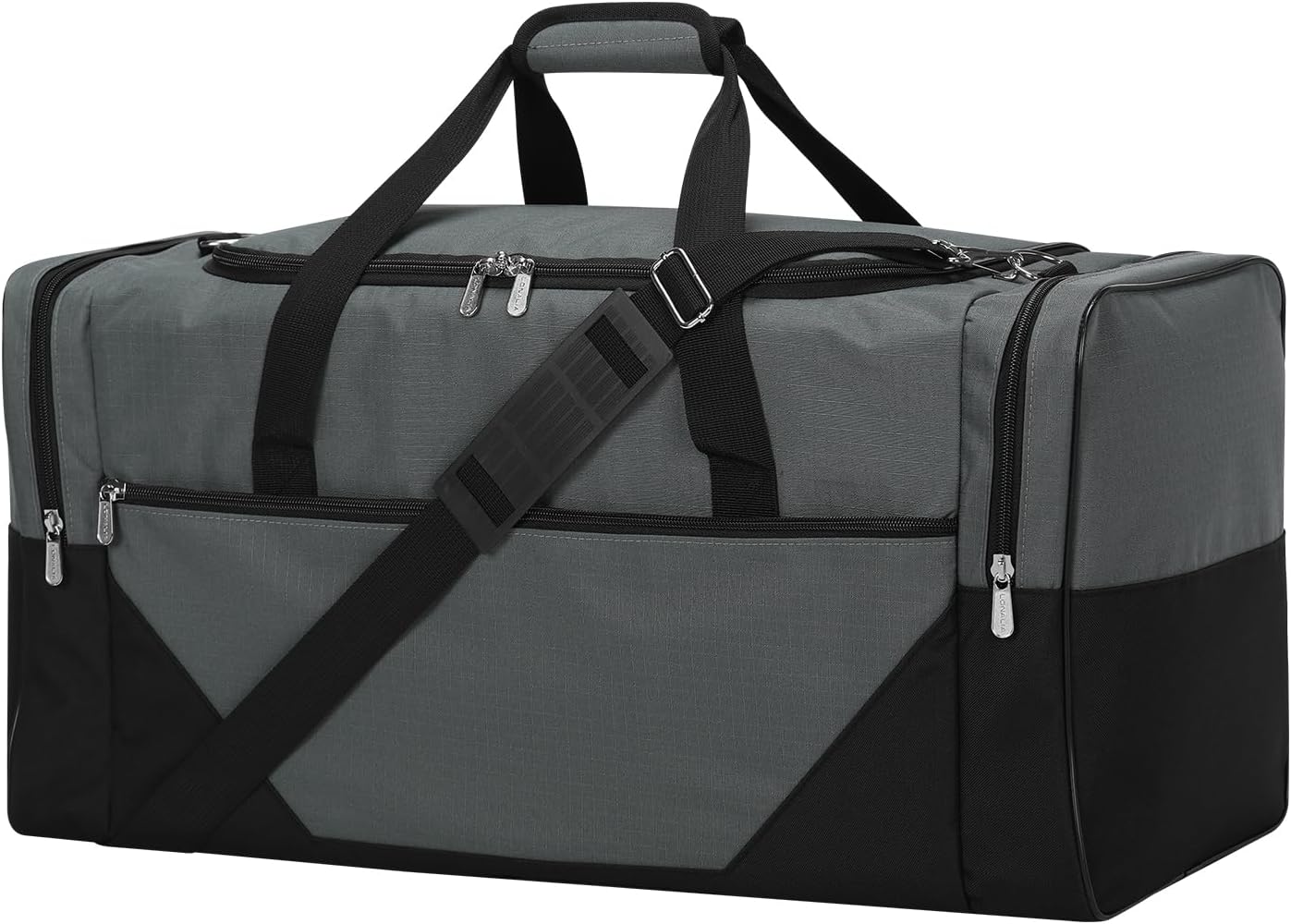 25 in Large Travel Duffel Bag for Men - 56L Roomy Weekender Bag with Trolley Sleeve (Gray)