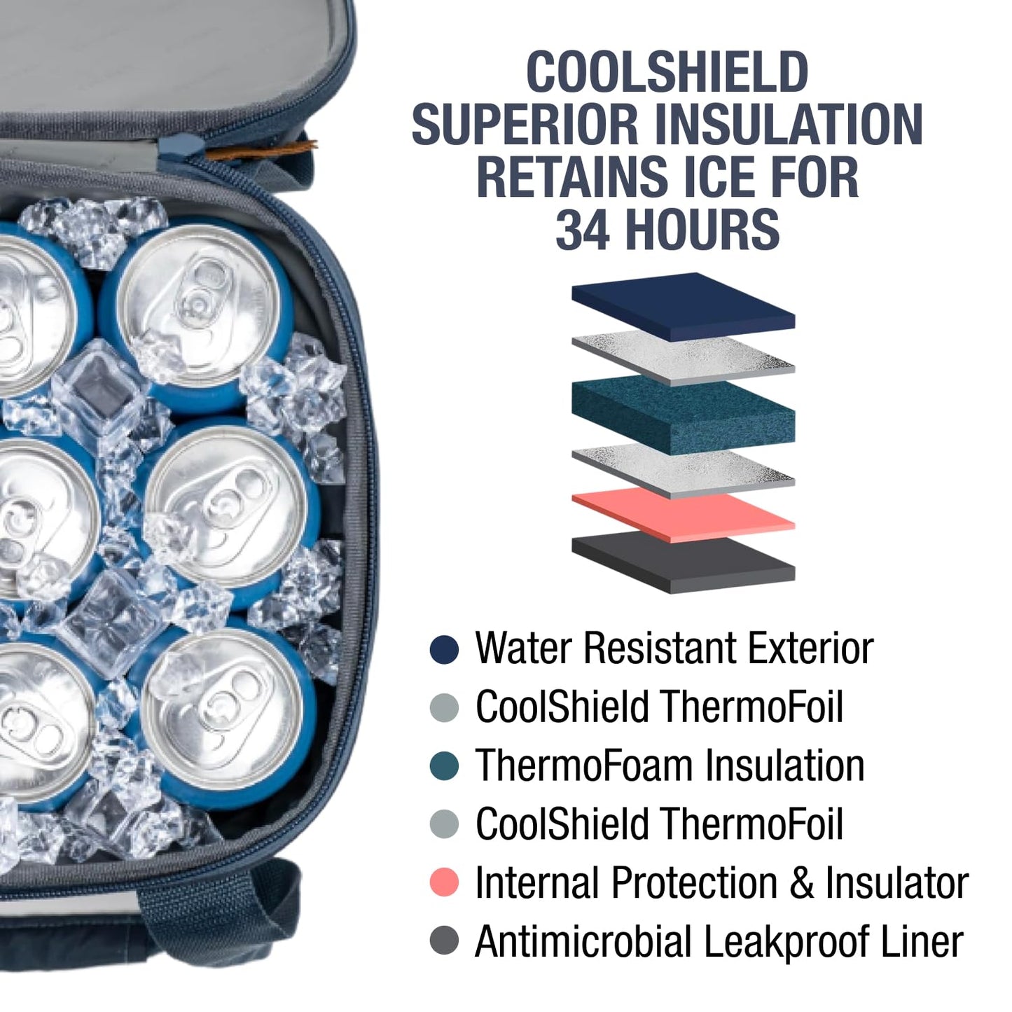 CleverMade Pacifica Collapsible Cooler Bag, Large Travel Cooler, Ocean