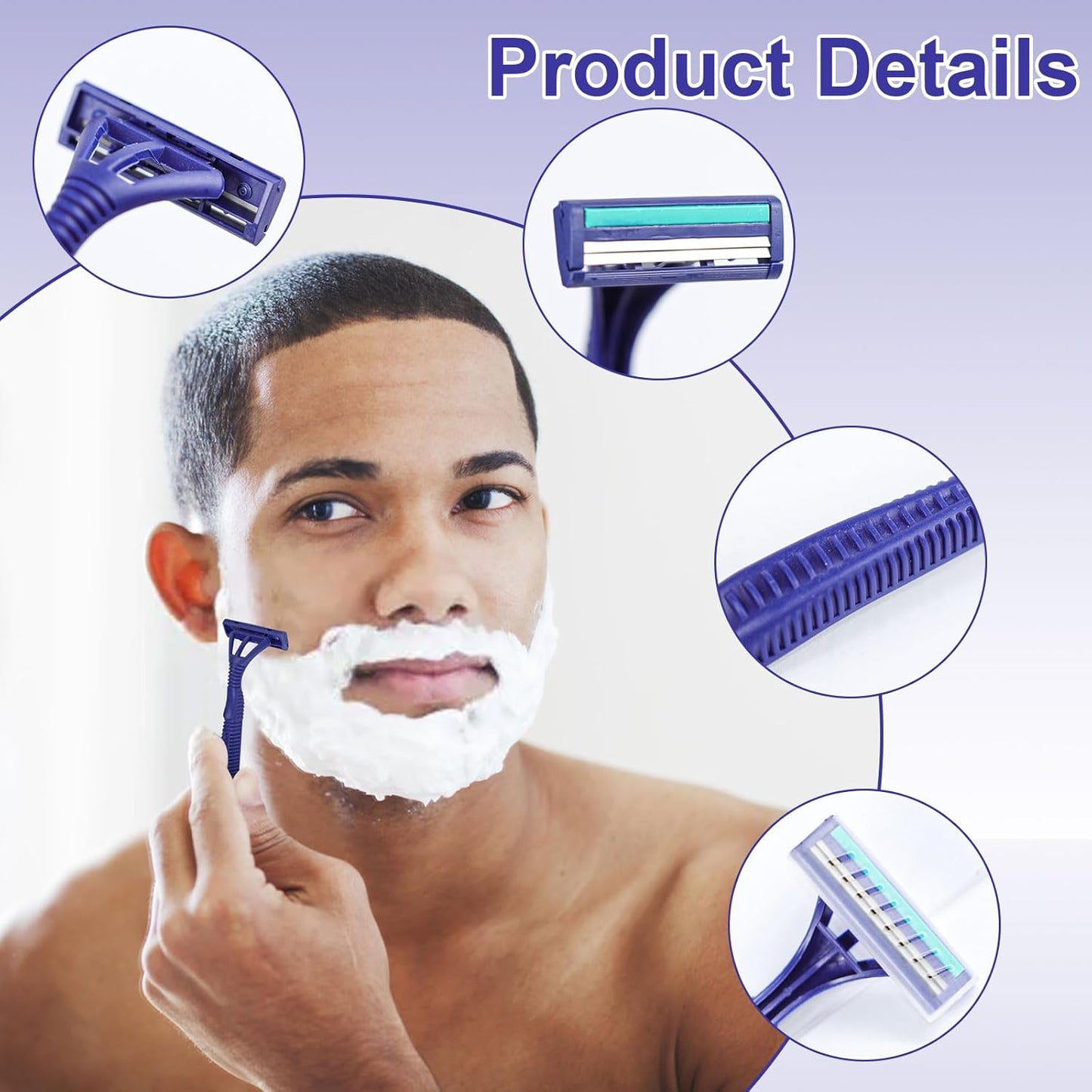 Disposable Razors, Bulk Razors With Knife Caps, Individually Packaged, Razors In Bulk Suitable For Hotels, Shelters, Homeless People, Nursing Homes, Charities, Churches (150-PACK)