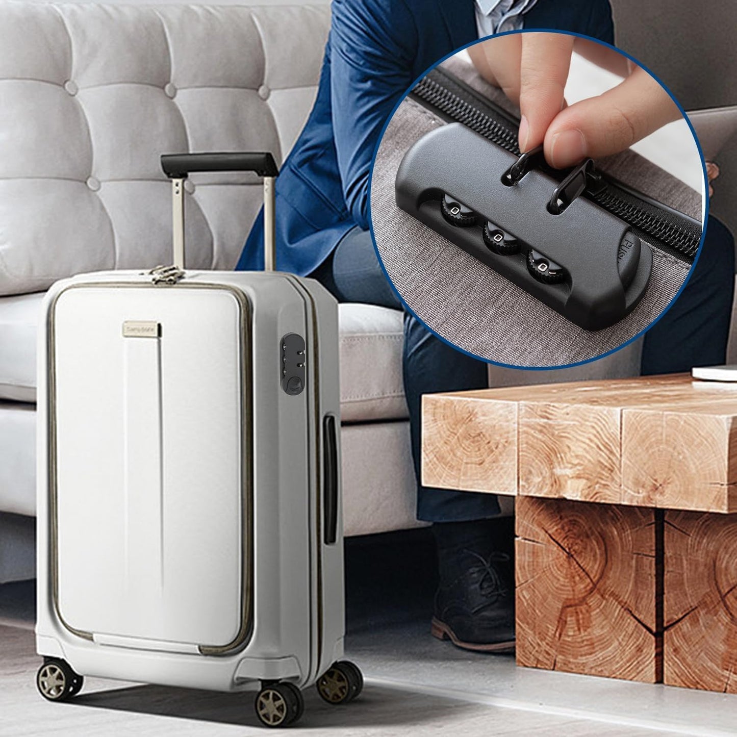 Luggage Password Lock, 3 Digit Password High Security Frosted Texture Replacement Code Combination Travel Luggage Lock for Suitcases, Travel Cases, Tool Boxes