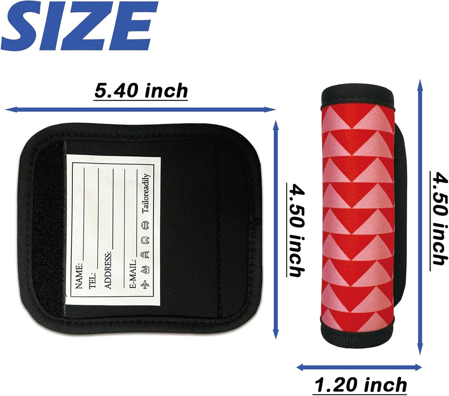 5 Pack Luggage Handle Wrap, Cute Luggage Tap Identifiers for Cruise Travel, Suitcase Tags Travel Accessories for Airplane Flying, Red