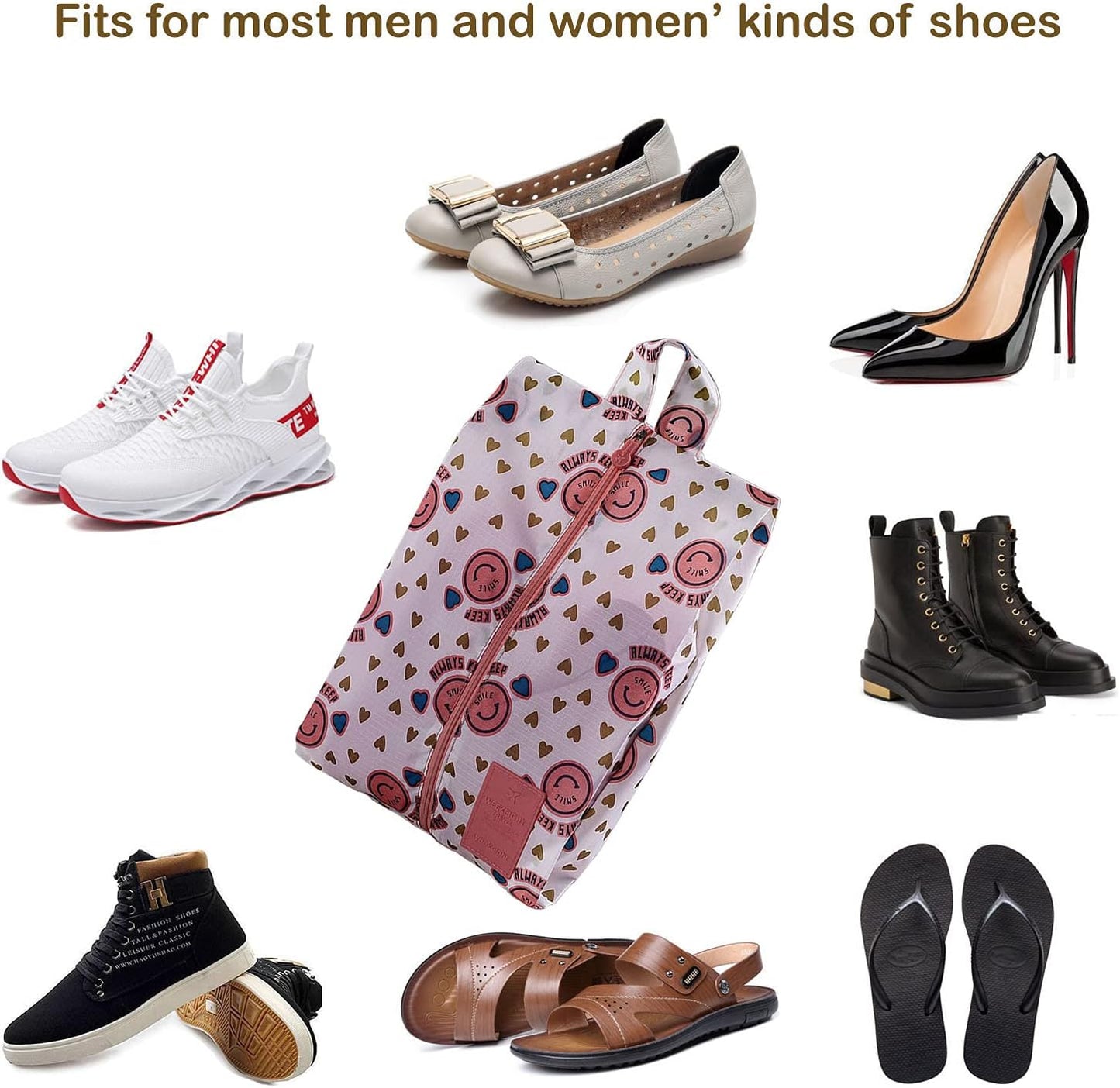 6 Pack Travel Shoe Bags for Women Packing Washable Shoe Travel Bags for High Heels and Boots Daisy Shoes Storage Bags with Zipper for Sneakers and Gym