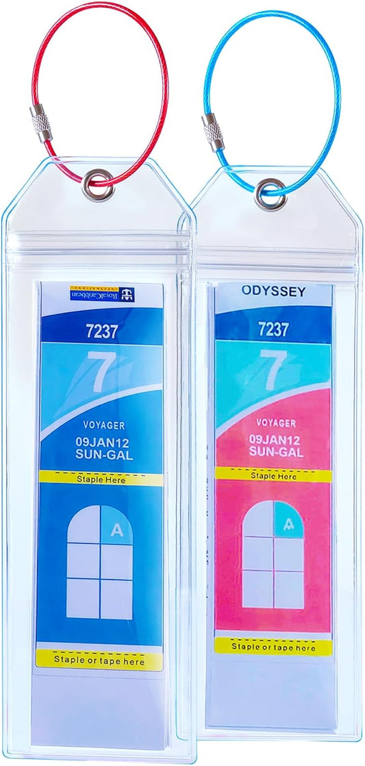 Royal Caribbean & Celebrity Cruise Ship Essentials - Luggage Tag Holders for 2025 Cruise Lovers Must Have, Waterproof & Reusable