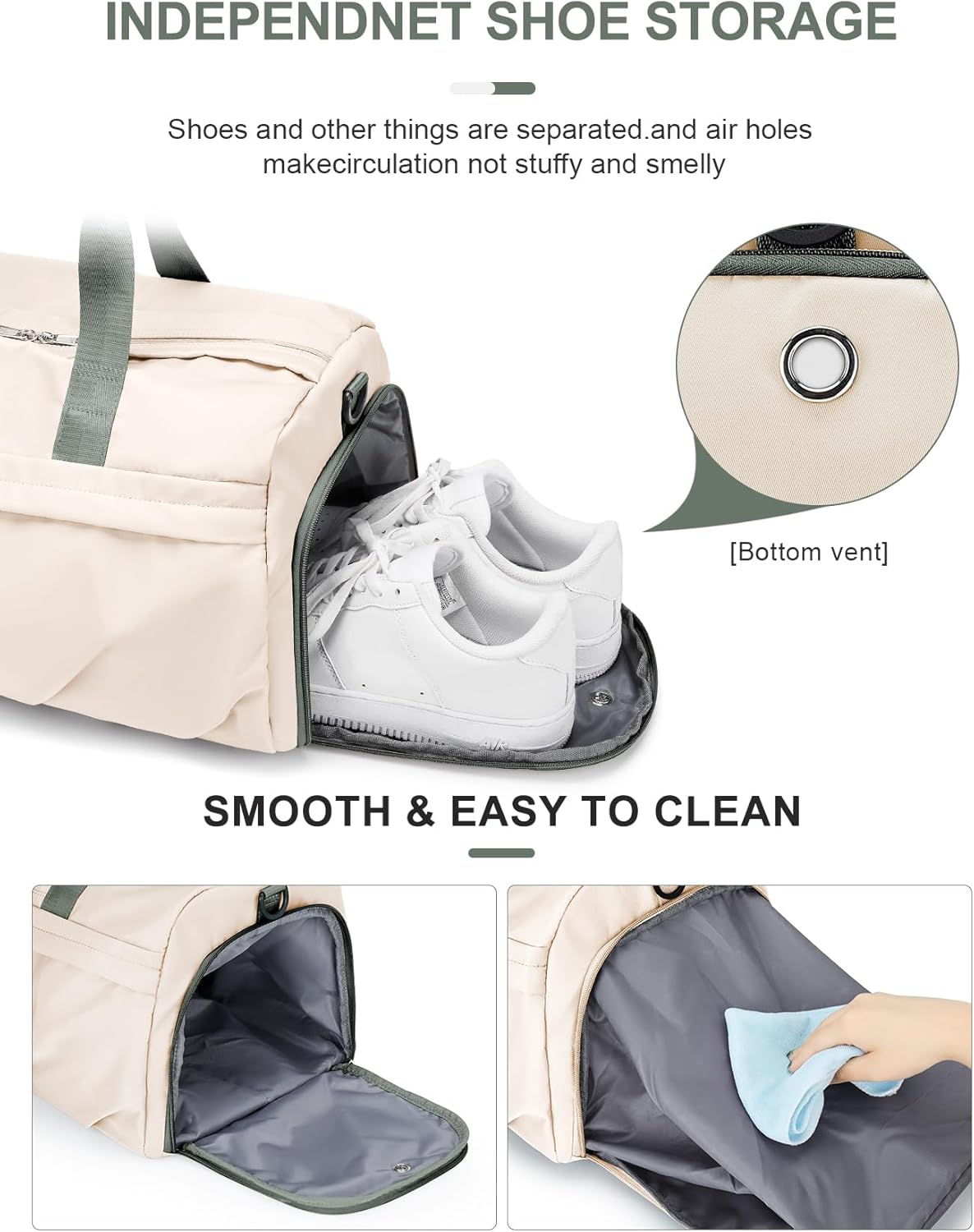Gym Bag for Women Duffle Bag with Shoe Compartment Yoga Mat Bag Sports Workout Bag Weekend