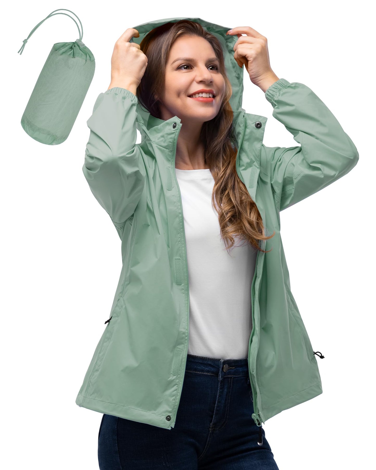33,000ft Women's Rain Jacket Waterproof Lightweight Packable Raincoats