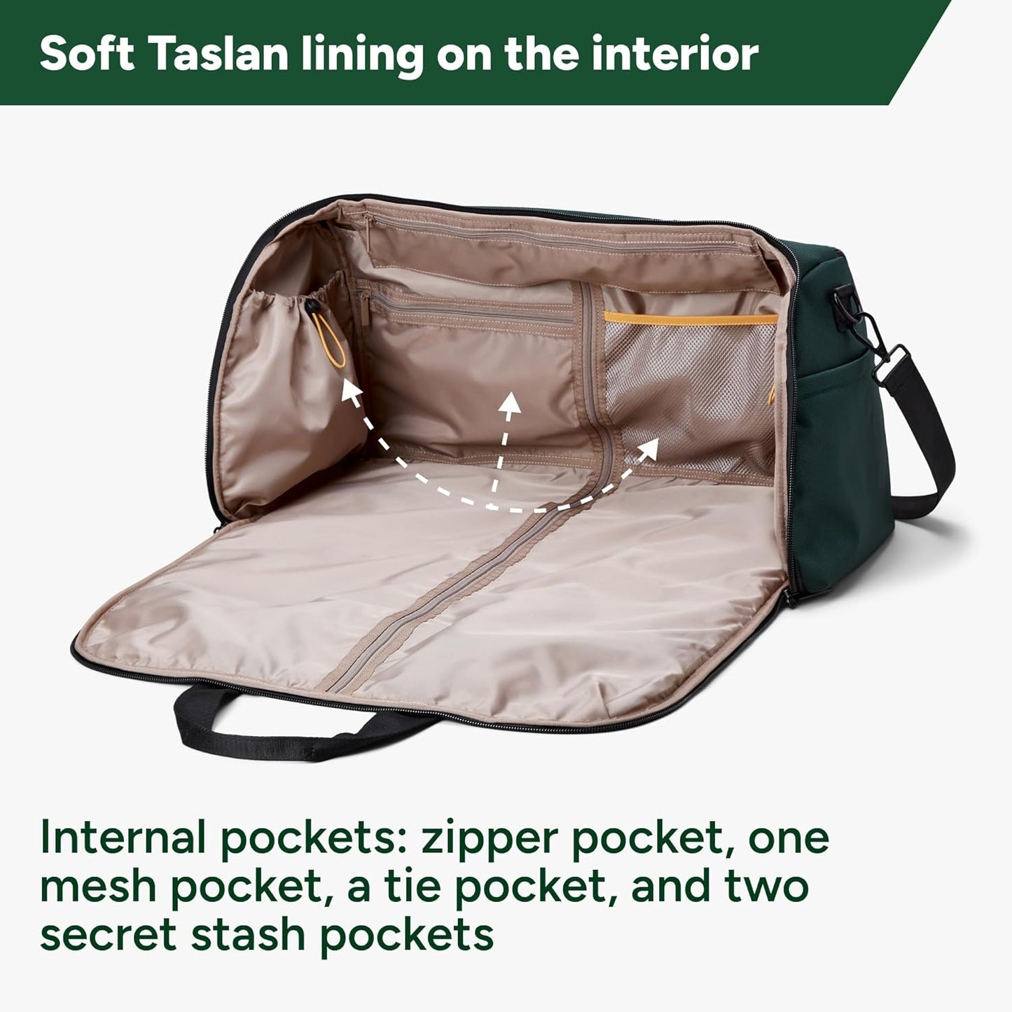 Halfday Convertible 2-in-1 Premium Garment Duffel Weekender Bag 45L | Wrinkle-Free Travel, Hanging Suit Compartment, Shoe Pockets, Trolley Sleeve. Balistic Nylon Carry-On, Palm
