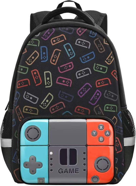 Boys Backpack for School,Gamer Backpack for Boys Kids,Boy Bookbag for Elementary Middle School Student,Video Game Bookbag For Boy Kids Teen Age 6-14,17″