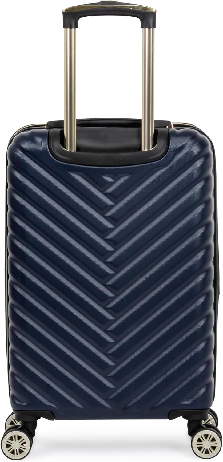 Kenneth Cole REACTION Madison Square Lightweight Hardside Chevron Expandable Spinner Luggage, Navy
