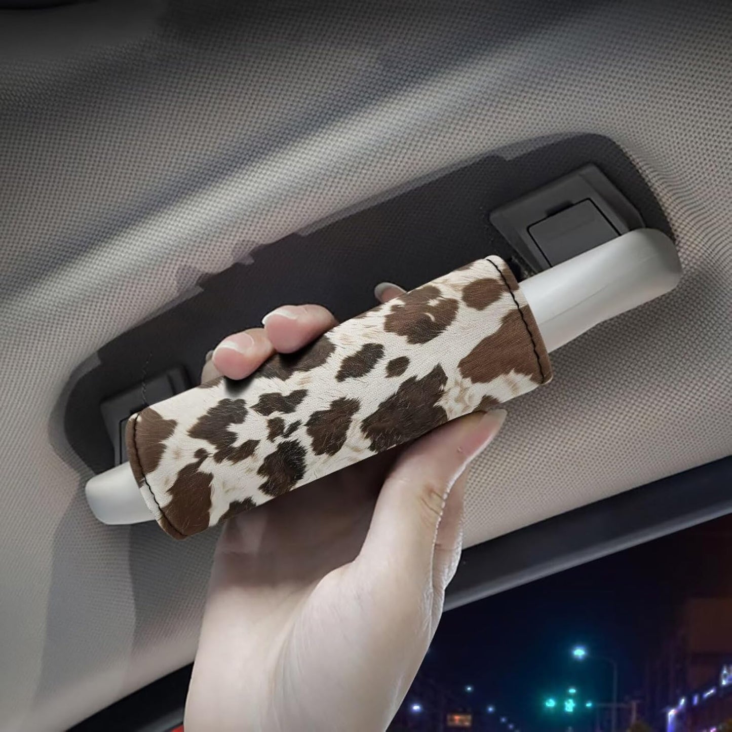 Brown Spot Luggage Handle Wraps for Suitcase Cute Cow Spot Travel Bag Luggage Suitcase Handle Grip Covers Reusable Door Handle Protection