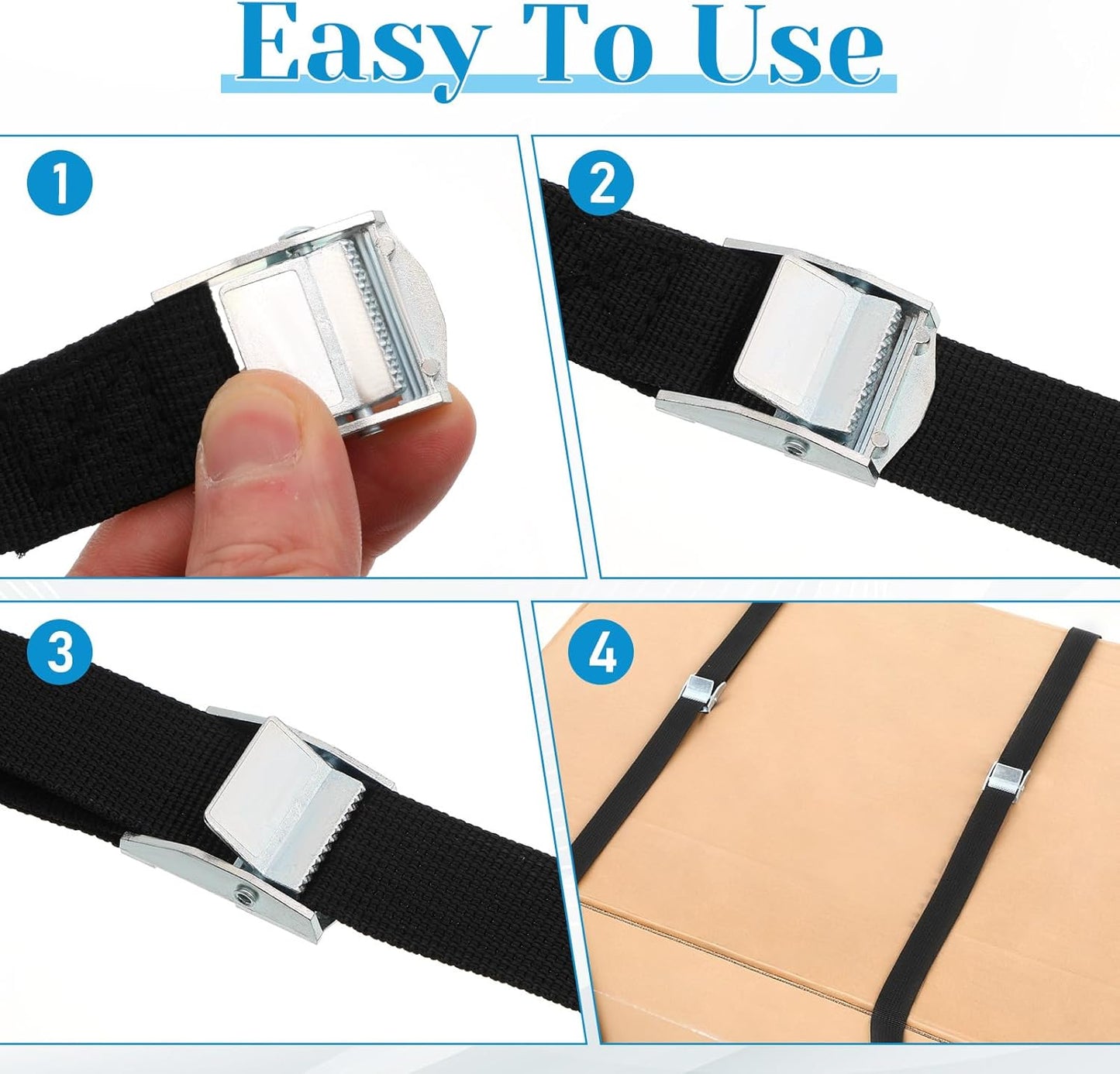 SHENLIU 15 Pack Cam Buckle Straps, 78.74inches Long 1.12inches Wide Lashing Straps with Buckles Adjustable Kayaks Tie up to 250lbs for Securing Luggage Cargo