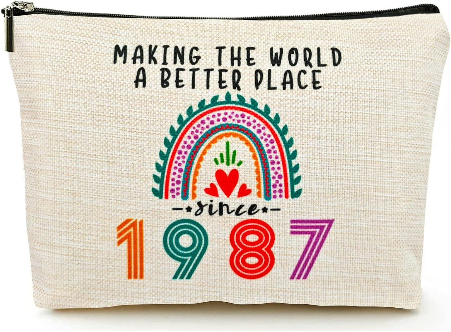 38th Birthday Gifts Women Makeup Bag, Happy 38th Birthday Decorations Woman, Best 38 Year Old Gifts Ideas for Her, Mom, Wife, Sister, Mothers Day, 1987 Anniversary Party Favors, Christmas