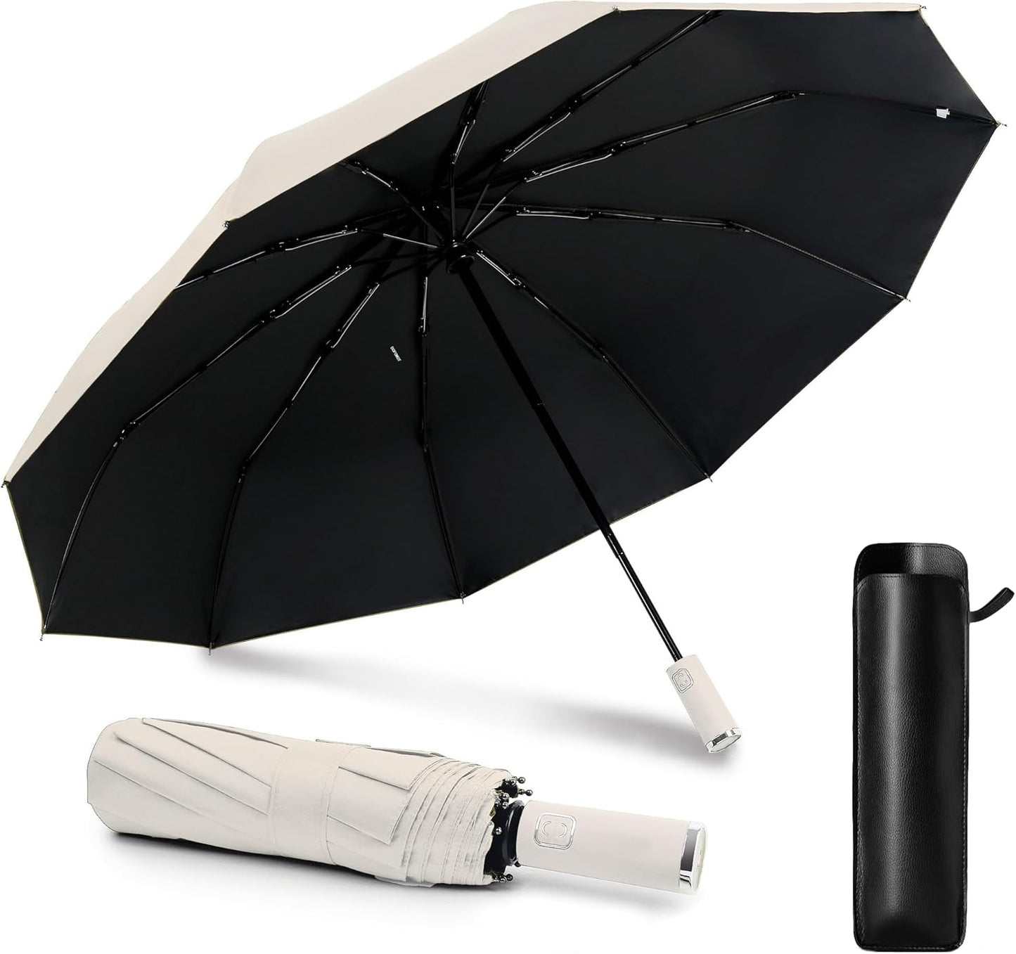 DOFOWOT UV Protection Umbrella for Rain Sun Umbrellas Windproof Anti-Rebound UPF 50+ UV Travel Umbrella Compact for Women Men