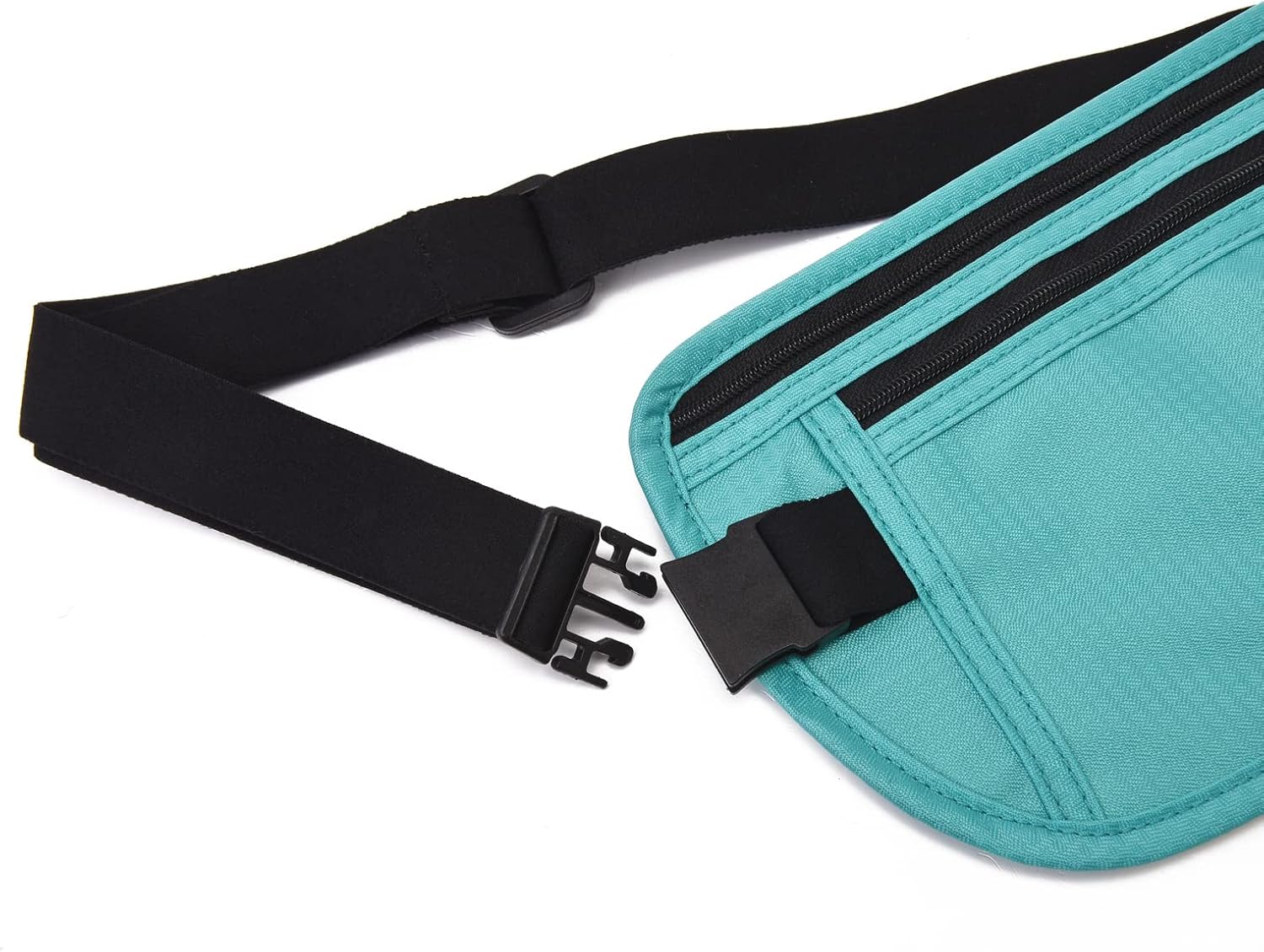 RFID Blocking Money Belt for Men Women, Slim Fanny Pack for Travel，Running,Conceal Waist Wallet for