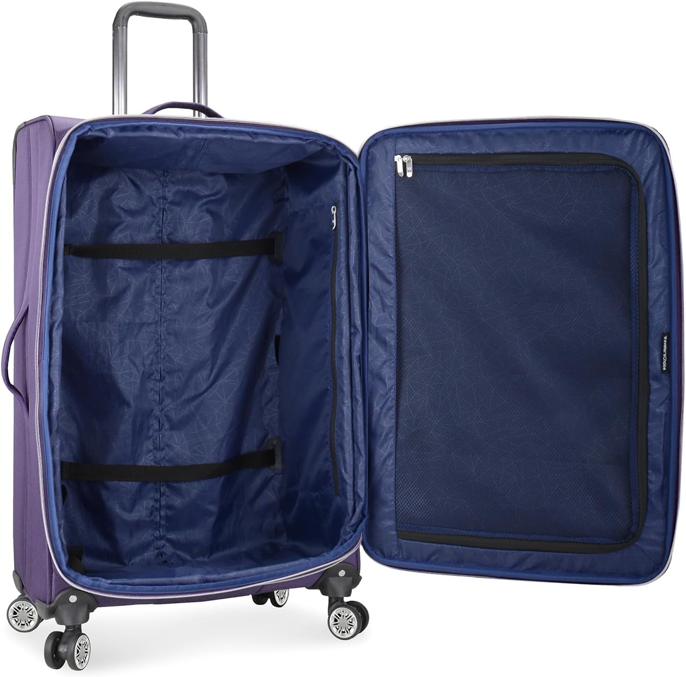 Traveler's Choice Lares Softside Expandable Luggage with Spinner Wheels, Purple, Checked 30-Inch
