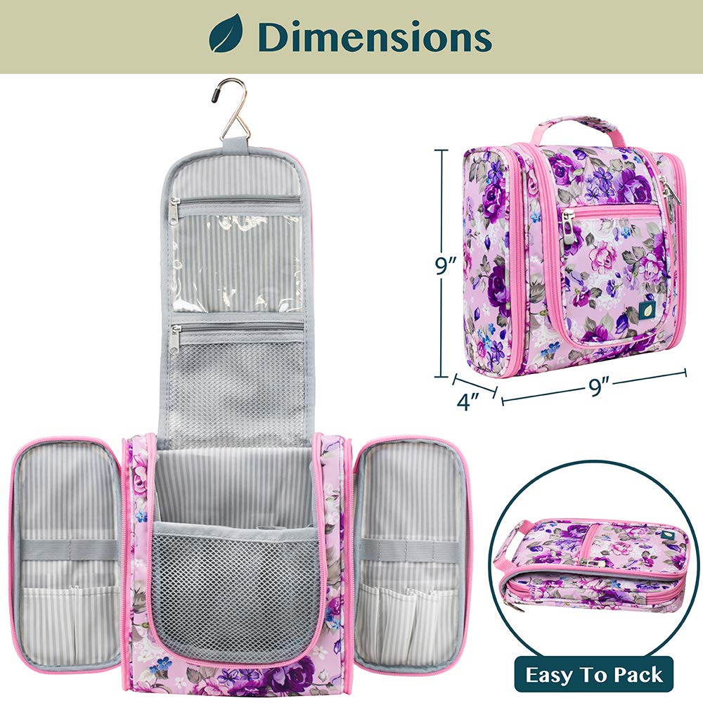 PAVILIA Toiletry Bag Travel Bag for Women Men, Hanging Cosmetic Organizer, Water Resistant Makeup