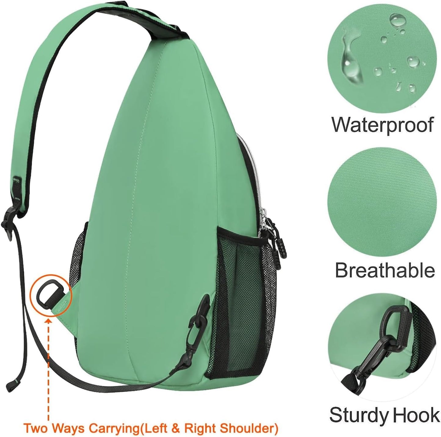 MOSISO Sling Backpack, Multipurpose Crossbody Shoulder Bag Travel Hiking Daypack