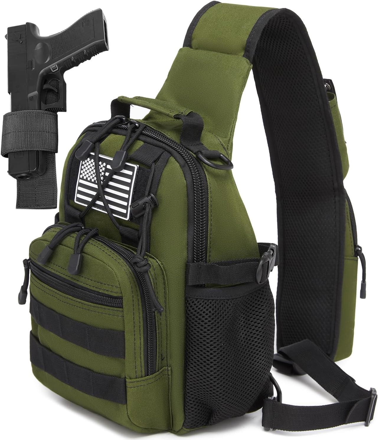 ATBP Small Tactical Holster Sling Backpack Accessories Shoulder Pouch Water Bottle & Radio Holder Crossbody Bag for Men