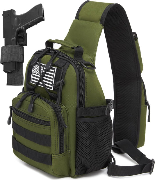 ATBP Small Tactical Holster Sling Backpack Accessories Shoulder Pouch Water Bottle & Radio Holder Crossbody Bag for Men
