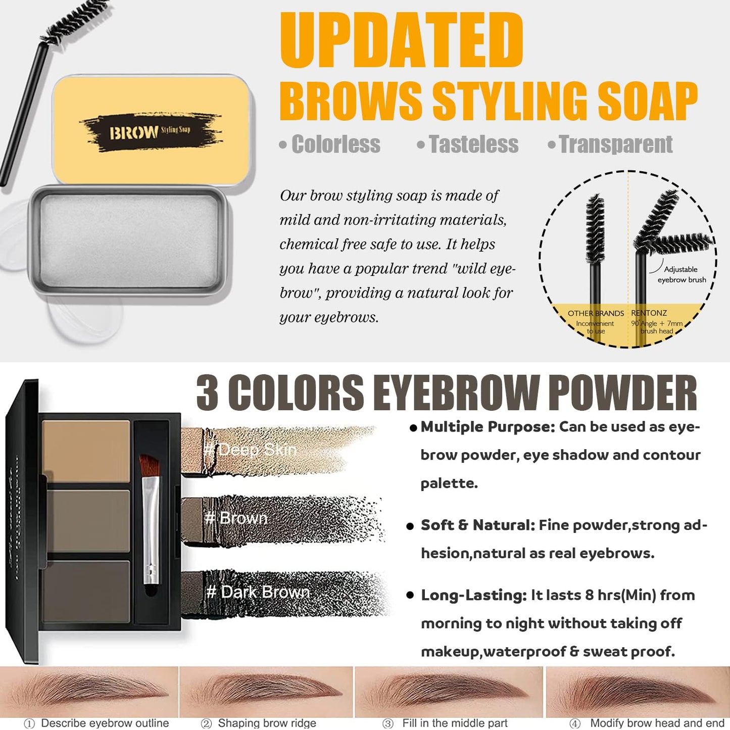 All in One Makeup Kit for Women Full Kit, Make Up Gift Set for Women Teens Girls, Includes 12 Colors Eyeshadow, Foundation, Lipstick, Mascara, Brush, Sponge, Brow Powder, Brow Soap, Eyeliner Stamp