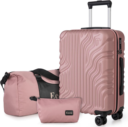 Suitcase Set 3 Piece 20-inch Carry on Luggage with Wheels ABS Hard Shell Lightweight and TSA Lock