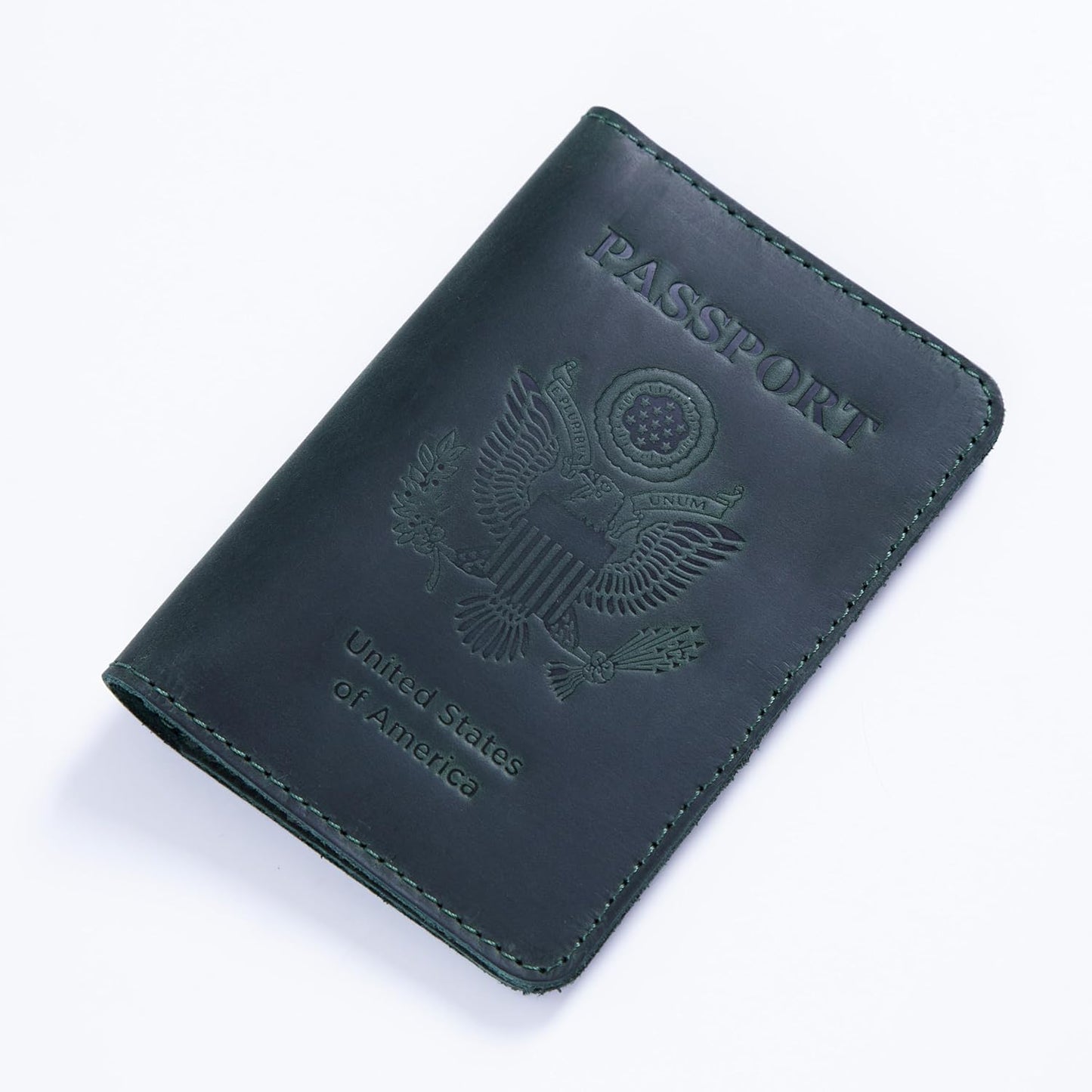 INCARNE US Passport Cover Clear - Travel Passport Wallet - Leather Passport Holder for Men Women Family with Card Slots & Note Compartmen - Sleeve Protector - Genuine Leather - Vintage Green