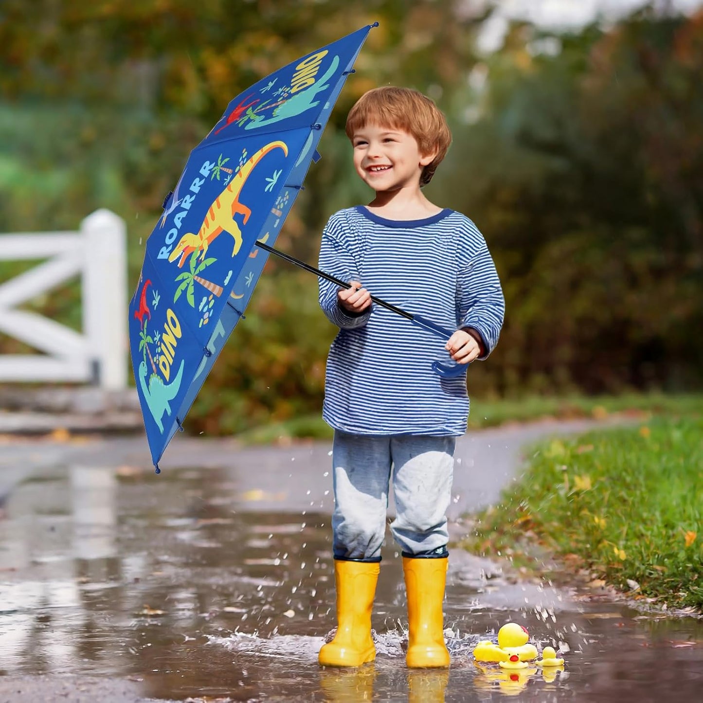 Kids Umbrella, Safety Windproof Umbrella with Easy-Grip Hook Handle for Toddler Girls and Boys