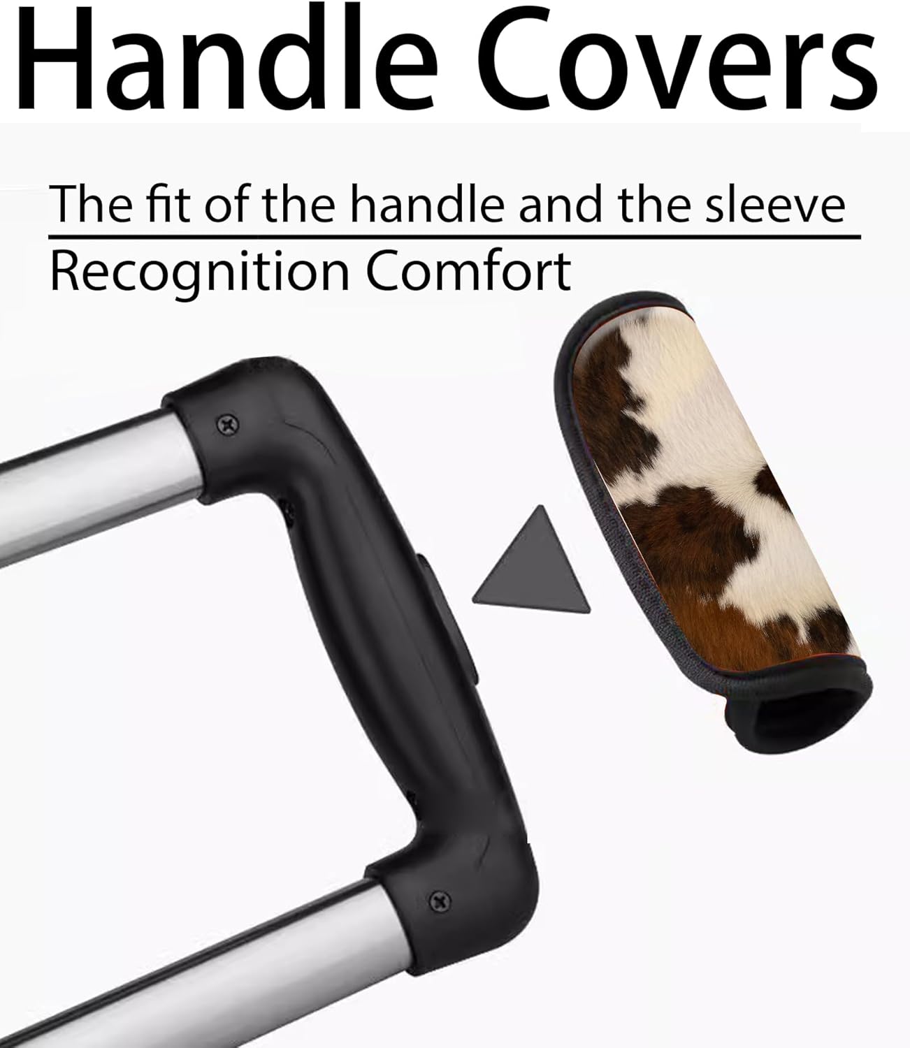 2 Pack Luggage Handle Wrap Travel Tags - Set of Luggage Tags for Suitcases, Identifiers, Marker, and Handle Covers - Cruise Accessories and Travel Gifts（Brown Cowhide