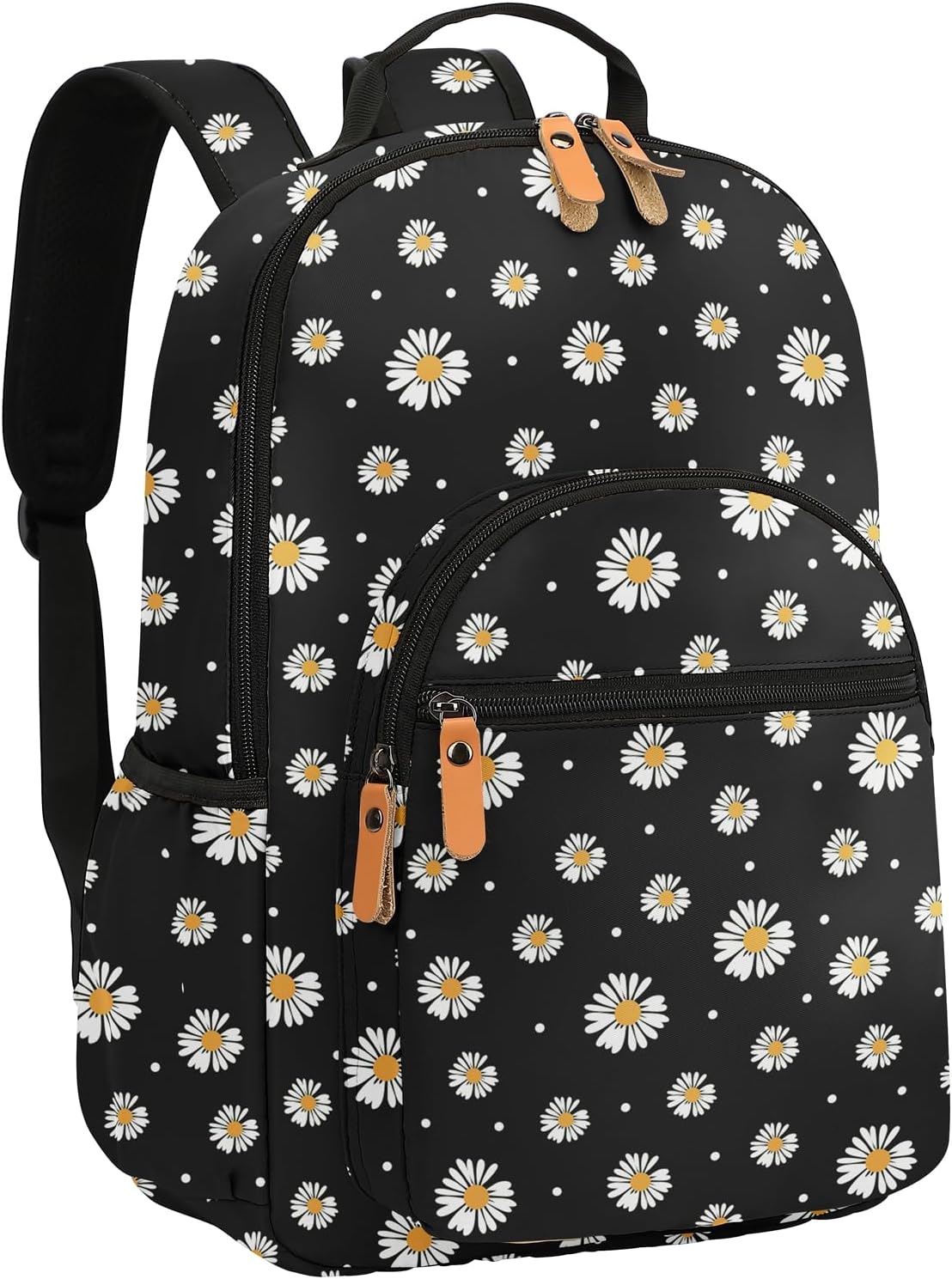 Daisy Travel Backpack for Women Laptop Backpack Water Resistant College Stylish Backpacks Dapack Shoulder Carry On Bag Black