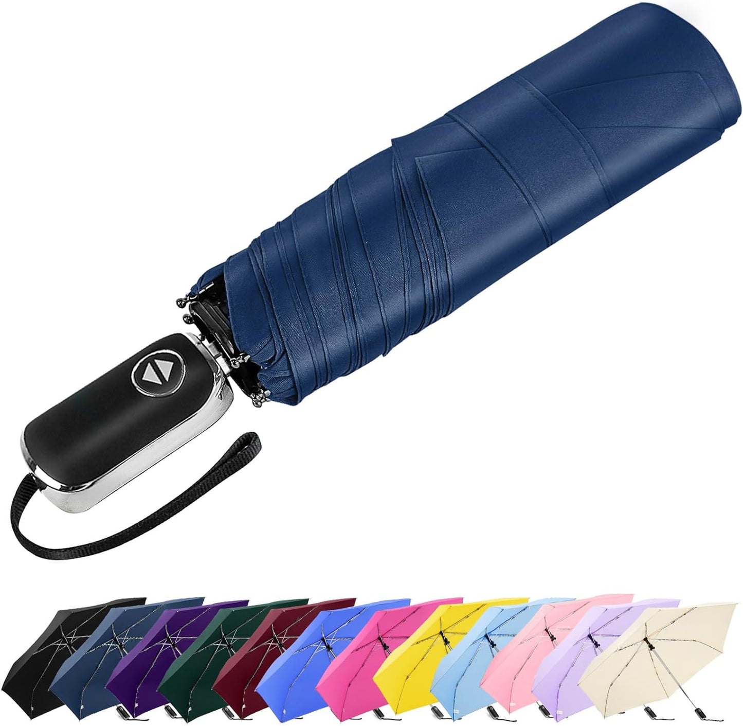 Lejorain Mini Umbrella for Travel Automatic - Folding Compact Flat Umbrella Lightweight Strong Portable Umbrellas for Rain Adults