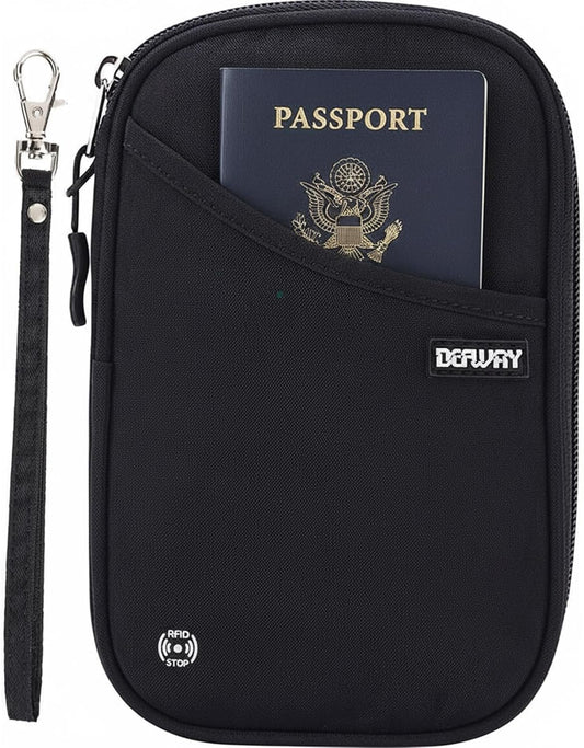 Passport Holder for Travel, Rfid Blocking Passport Wallet Travel Wallet Waterproof Case for Cards Passport Case, Travel Document Organizer Credit Cards Case Rfid Passport Holder for Travel