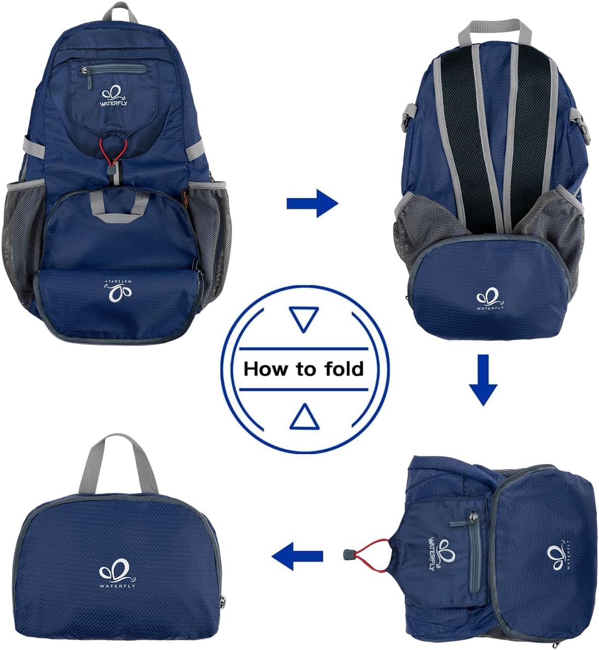 WATERFLY Small Lightweight Packable Backpack: 20l Ultra Light Foldable Travel Hiking Camping