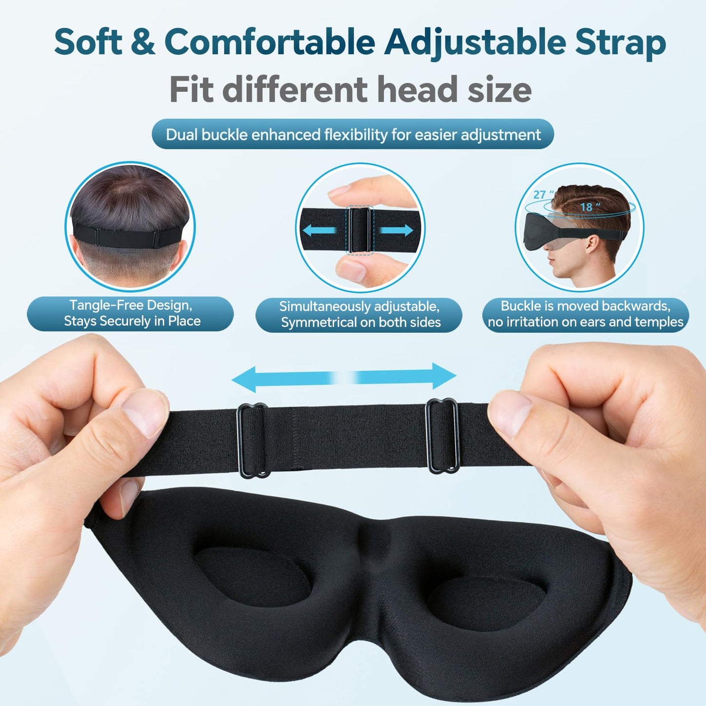 ZGGCD Sleep Mask for Side Sleeper, Light Blocking Eye Mask for Women Men