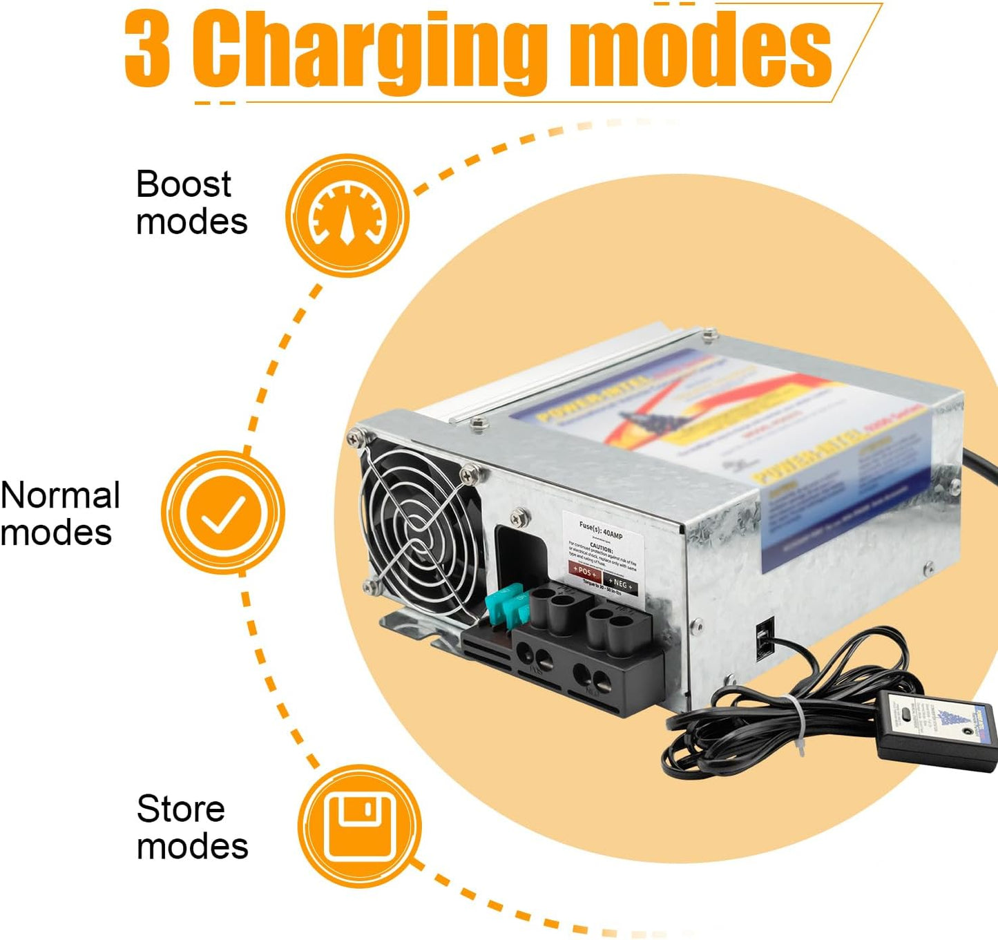 PD9280 RV Power Converter, 80Amp 120V to 12V RV Converter Charger 9200 Series Converter/Charger for RV Camper Caravans Trailer