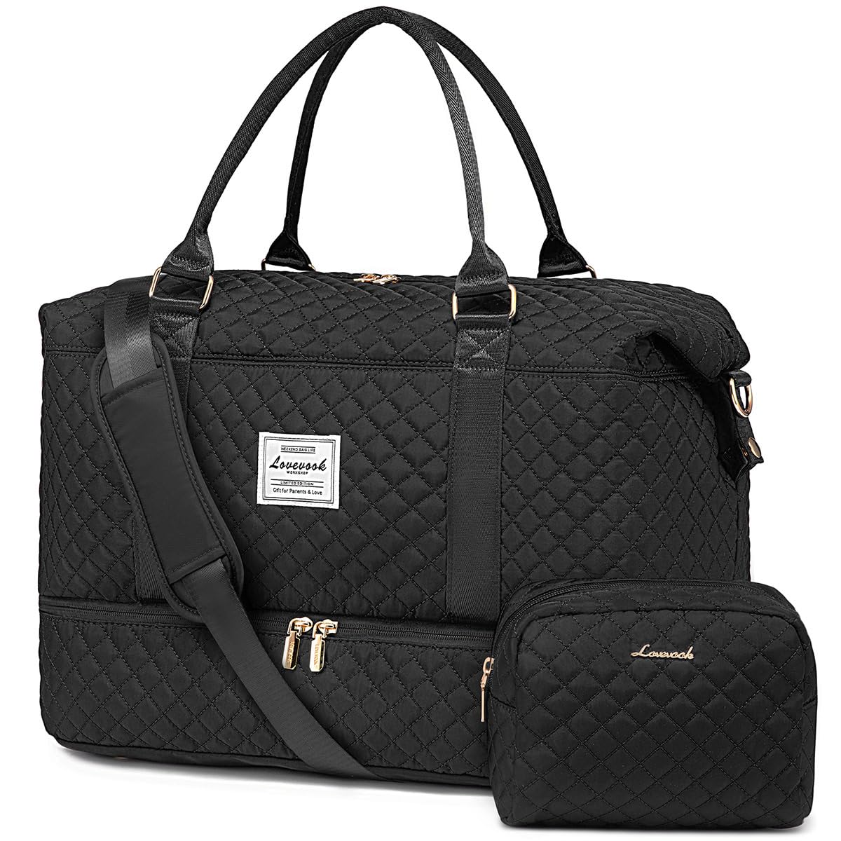 LOVEVOOK Travel Duffle Bag, Weekender Bags for Women with Shoe Compartment, Carry on Overnight Bag