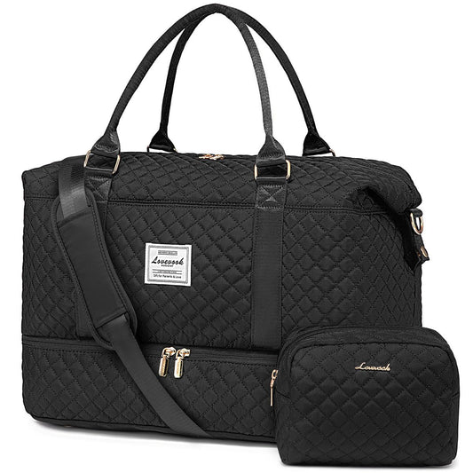 LOVEVOOK Travel Duffle Bag, Weekender Bags for Women with Shoe Compartment, Carry on Overnight Bag