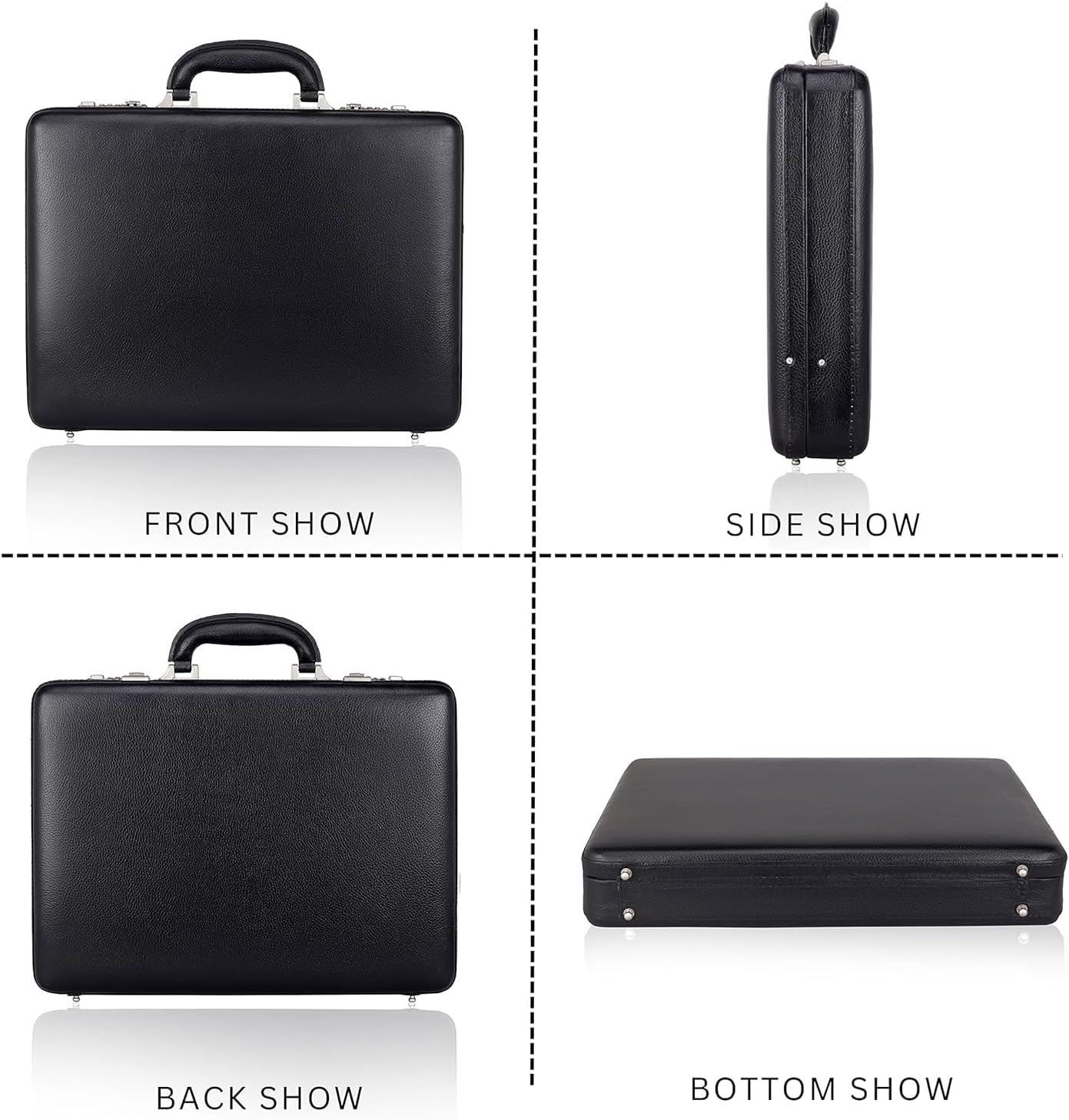 Full Grain Leather Briefcase Attache Case For Unisex Size L17xW3xH12 Inches Briefcase Bag
