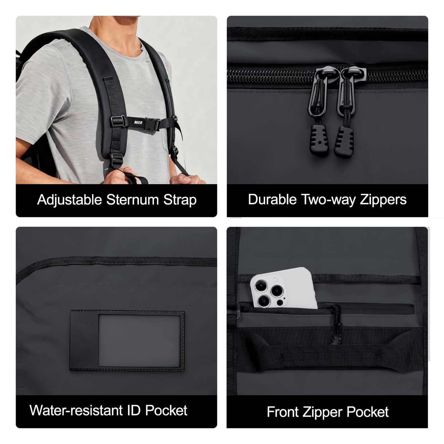 MIER 40L/60L/90L Water Resistant Backpack Duffel, Heavy Duty Duffle Bags