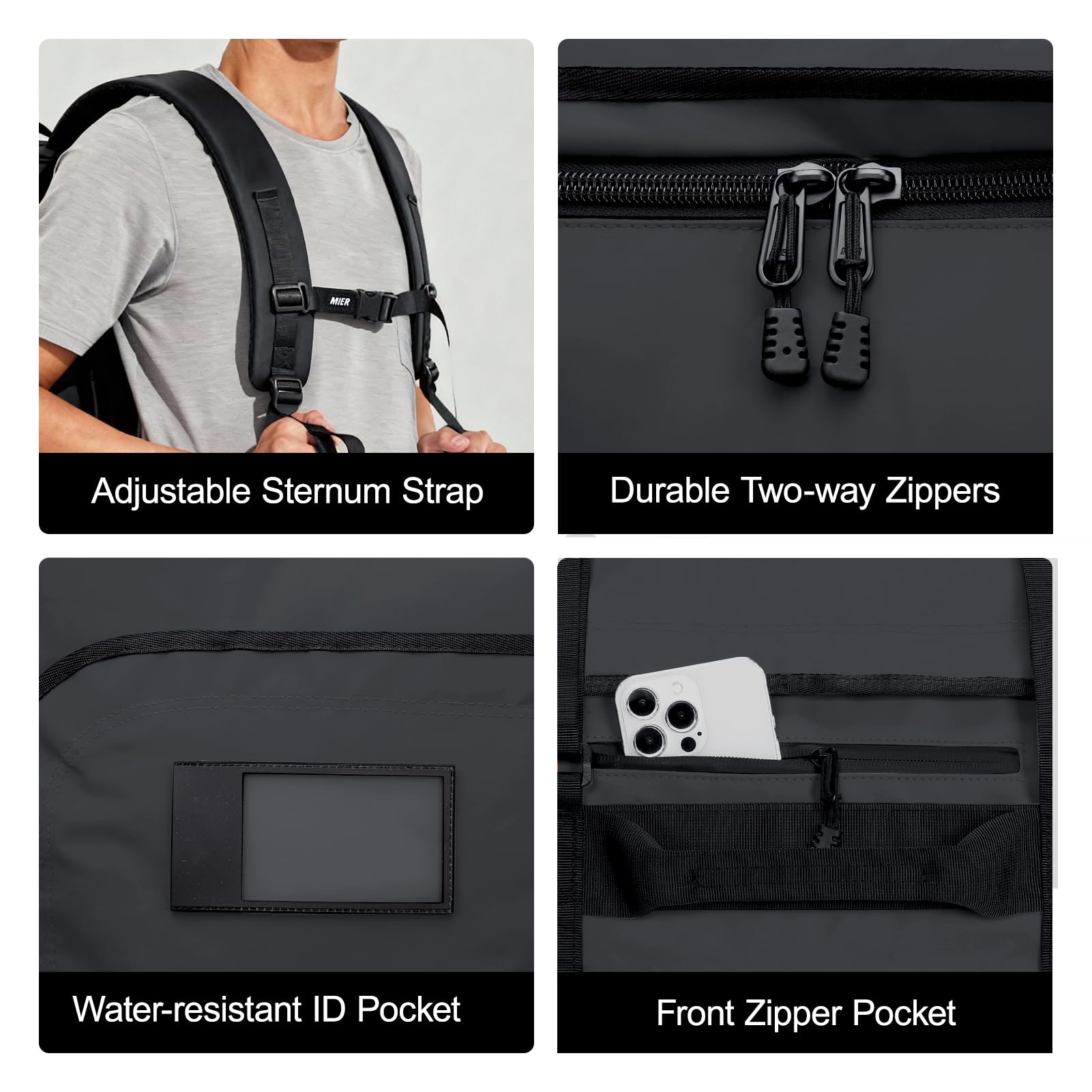 MIER 40L/60L/90L Water Resistant Backpack Duffel, Heavy Duty Duffle Bags